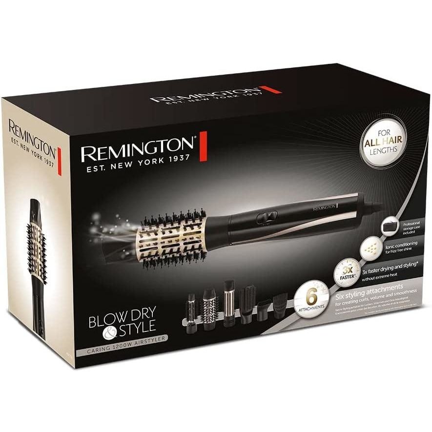 Oferte la Perie Aer Cald Blow Dry Style Caring AS7700 1200W 6 Accesorii Ionizare Negru