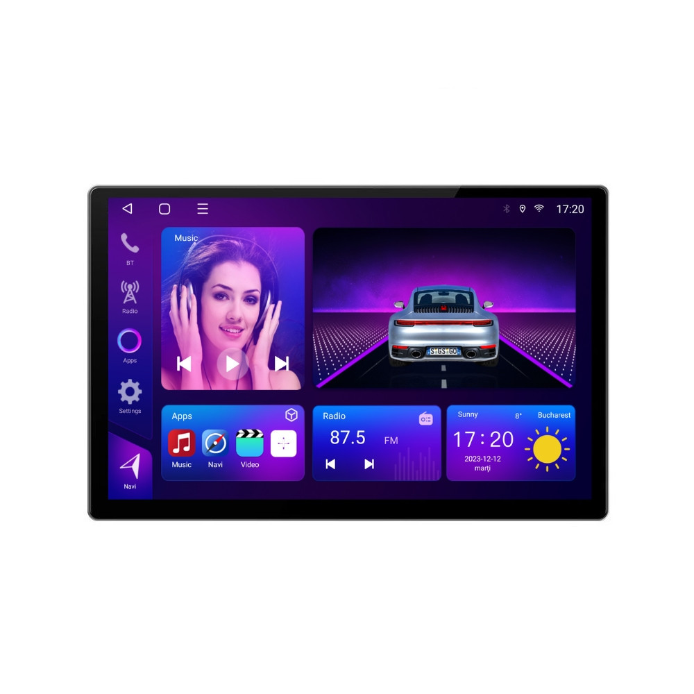 Oferte la Navigatie dedicata cu Android Porsche Cayenne 2002 - 2010, 2GB RAM, Radio GPS Dual Zone, Display 2K QLED 13" Touchscreen, Internet Wi-Fi si slot SIM 4G, Bluetooth, MirrorLink, USB