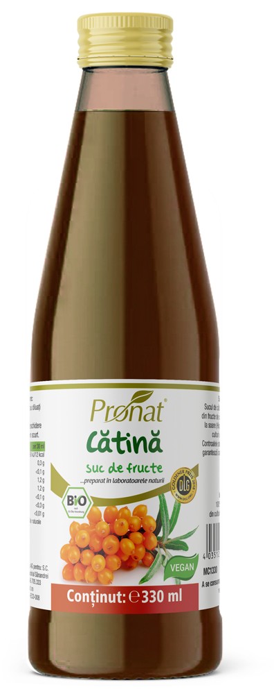 Suc de catina alba 100%, bio, 330ml Medicura