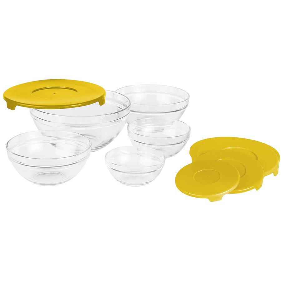 Oferte la Set 5 boluri cu capac sticla Galben