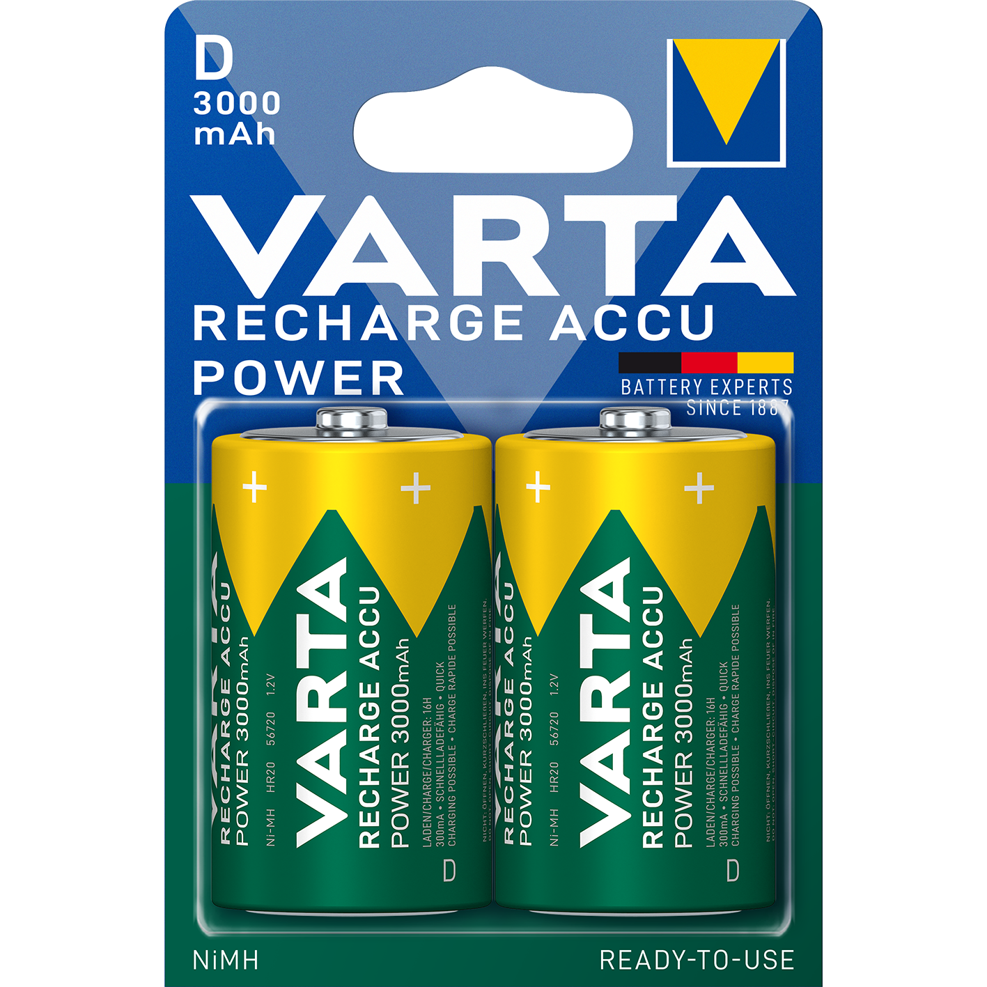 Oferte la Acumulator D, Varta, 3000 mAh, blister 2 bucati