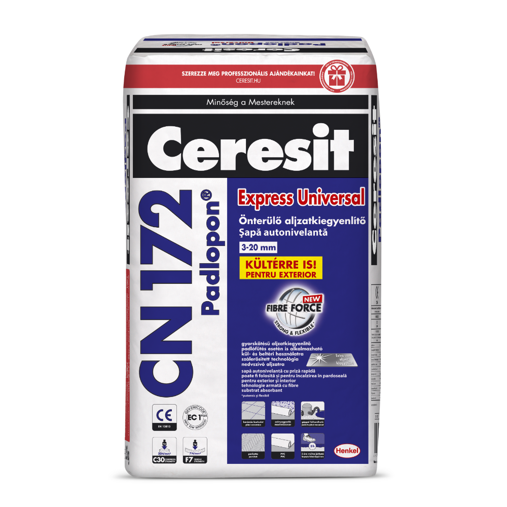 Oferte la Sapa autonivelanta pentru exterior Ceresit CN 172 Padlopon Express Universal Outdoor, intarire rapida, 25 kg