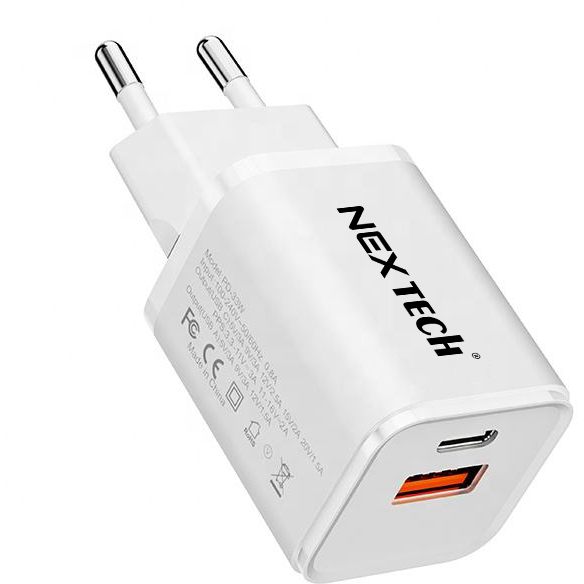 Oferte la Incarcator retea NEX TECH® Quick Charge 33W Incarcator 2 porturi 1x USB-C, 1x USB A, Super Fast Charge, Compatibil cu Apple, Samsung, Xiaomi, 4A GaN, Alb