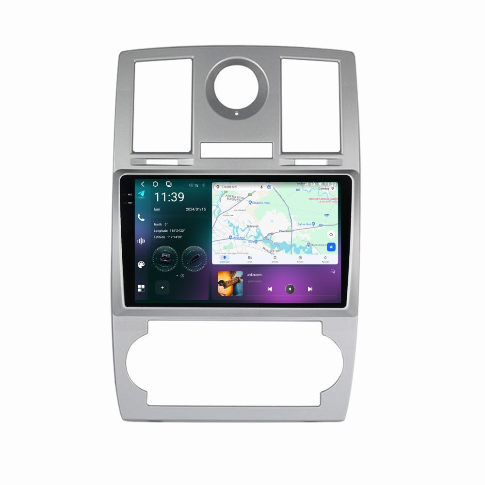 Oferte la Navigatie dedicata cu Android Chrysler 300C 2004 - 2010, 12GB RAM, Radio GPS Dual Zone, Display 2K QLED 9.5" Touchscreen, Internet Wi-Fi si slot SIM 4G, Bluetooth, MirrorLink, USB