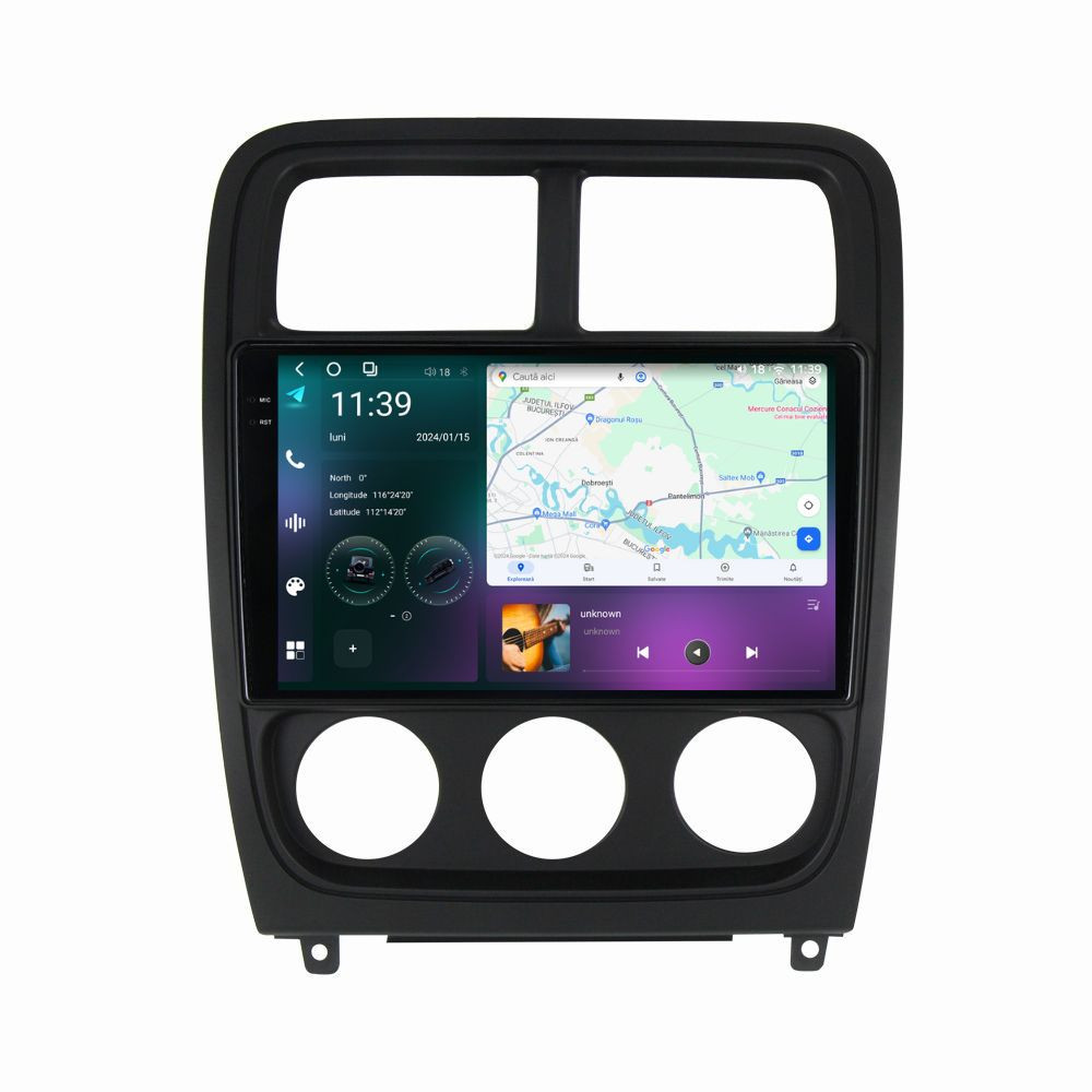 Oferte la Navigatie dedicata cu Android Dodge Caliber 2010 - 2012, 12GB RAM, Radio GPS Dual Zone, Display 2K QLED 9.5" Touchscreen, Internet Wi-Fi si slot SIM 4G, Bluetooth, MirrorLink, USB
