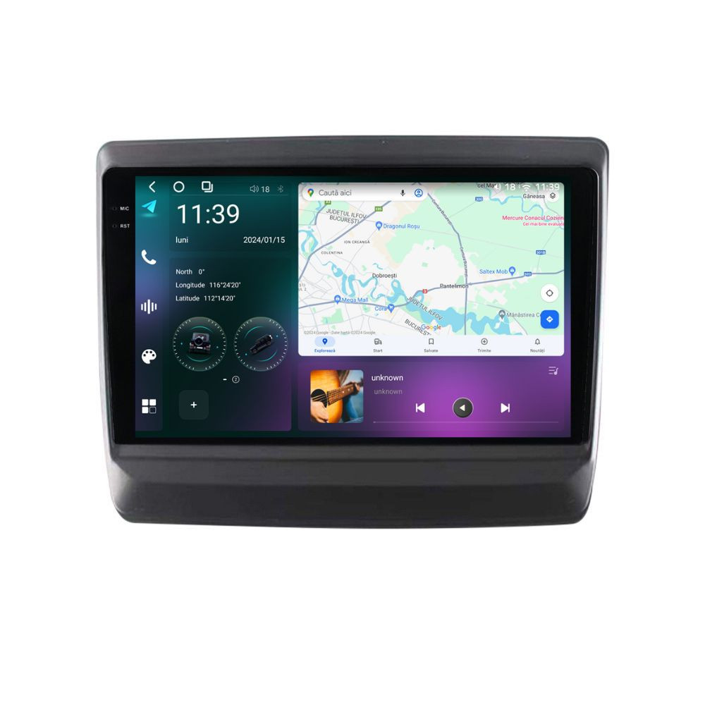 Oferte la Navigatie dedicata cu Android Isuzu D-Max III dupa 2020, 12GB RAM, Radio GPS Dual Zone, Display 2K QLED 9.5" Touchscreen, Internet Wi-Fi si slot SIM 4G, Bluetooth, MirrorLink, USB