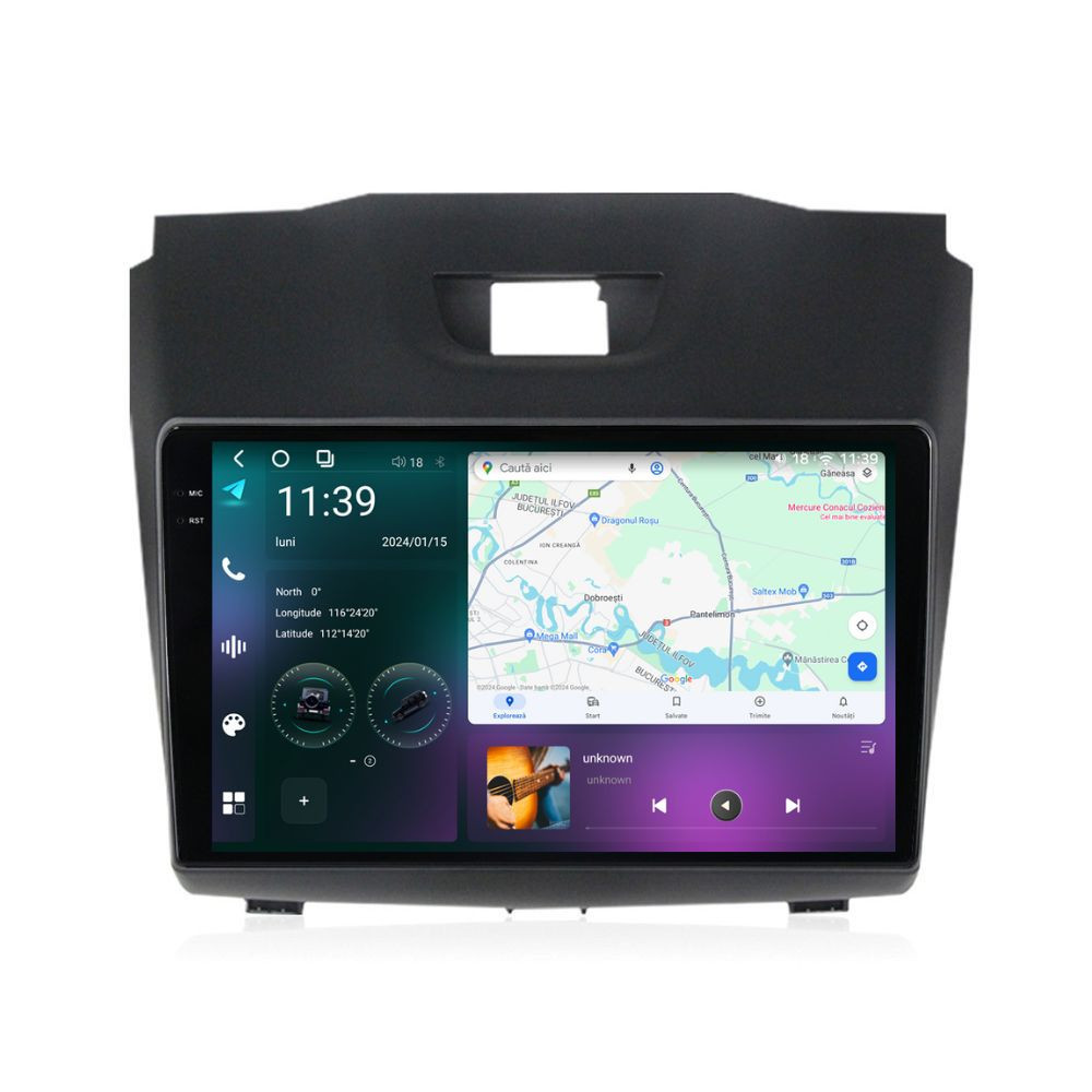 Oferte la Navigatie dedicata cu Android Isuzu D-Max II 2012 - 2020, 12GB RAM, Radio GPS Dual Zone, Display 2K QLED 9.5" Touchscreen, Internet Wi-Fi si slot SIM 4G, Bluetooth, MirrorLink, USB