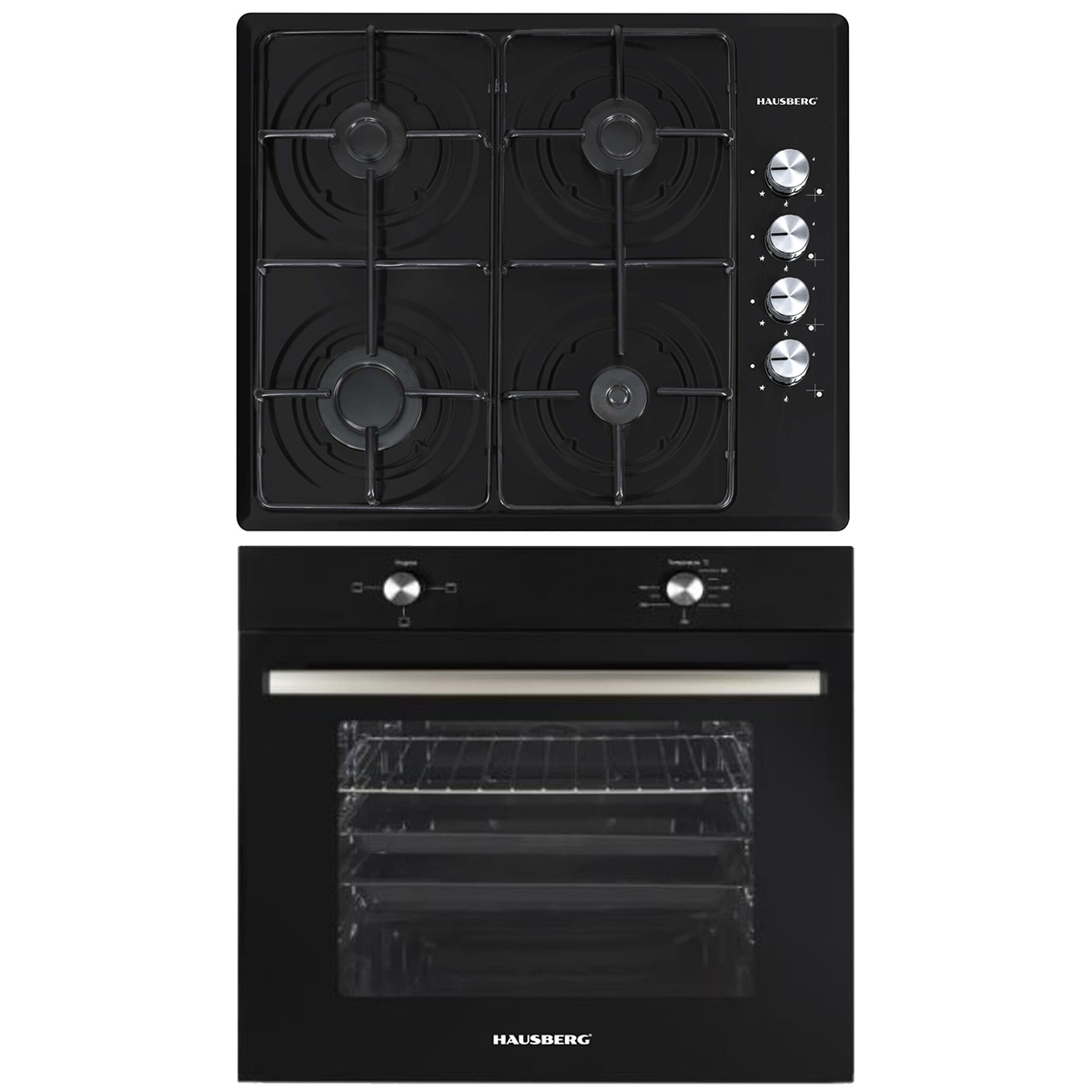 Oferte la Set incorporabil Hausberg cuptor electric HB8051NG si plita pe gaz HB558NG
