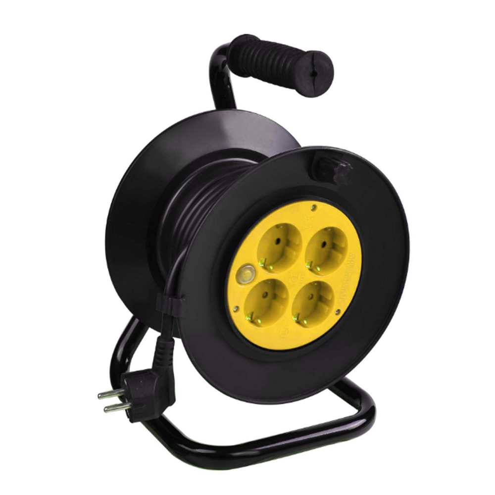 Oferte la Derulator cablu electric cu 4 prize, Schuko, 3 x 2.5 mmp, 25 m