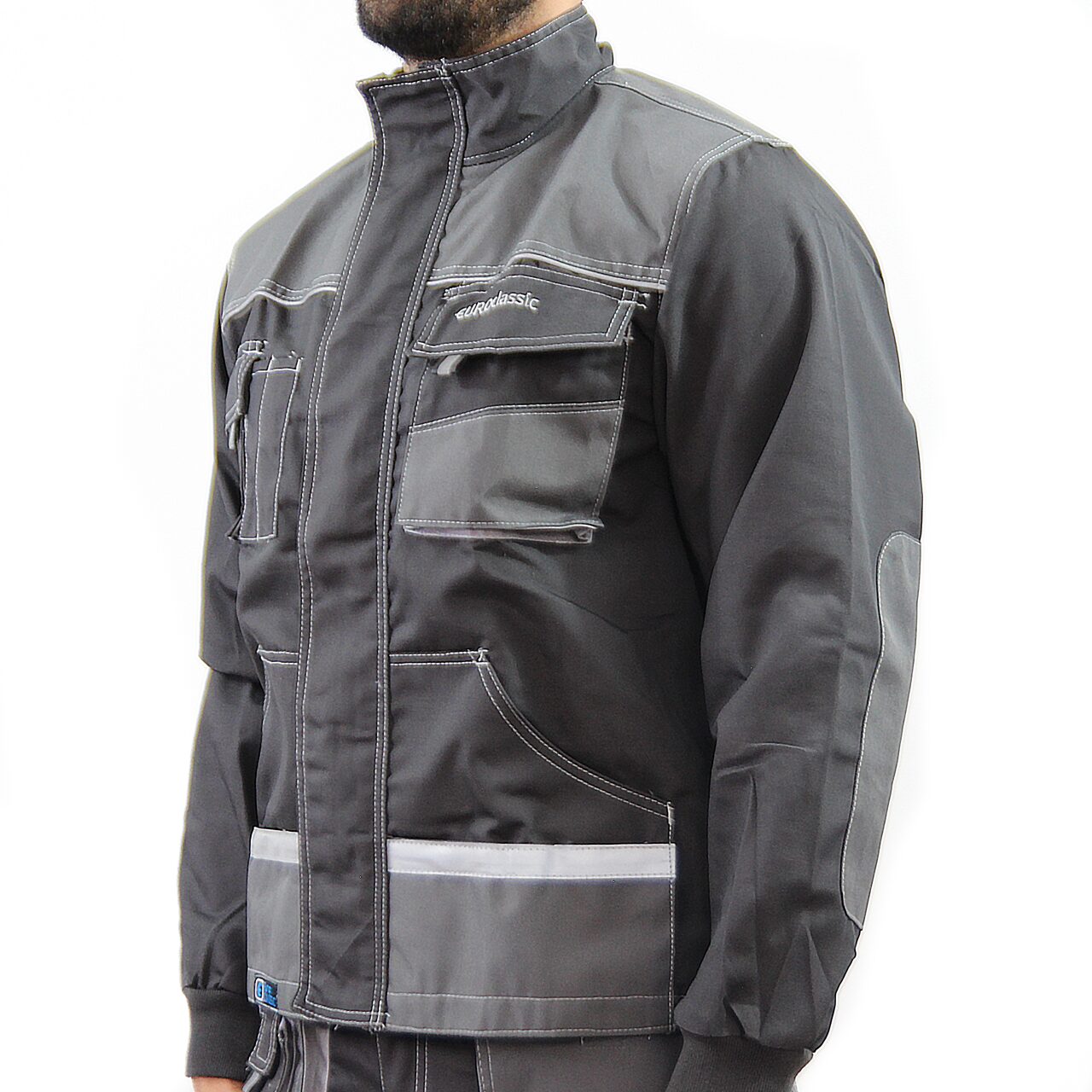 Oferte la Jacheta de protectie EuroClassic, tercot, cu elemente reflectorizante, buzunare multiple, gri, marimea 56
