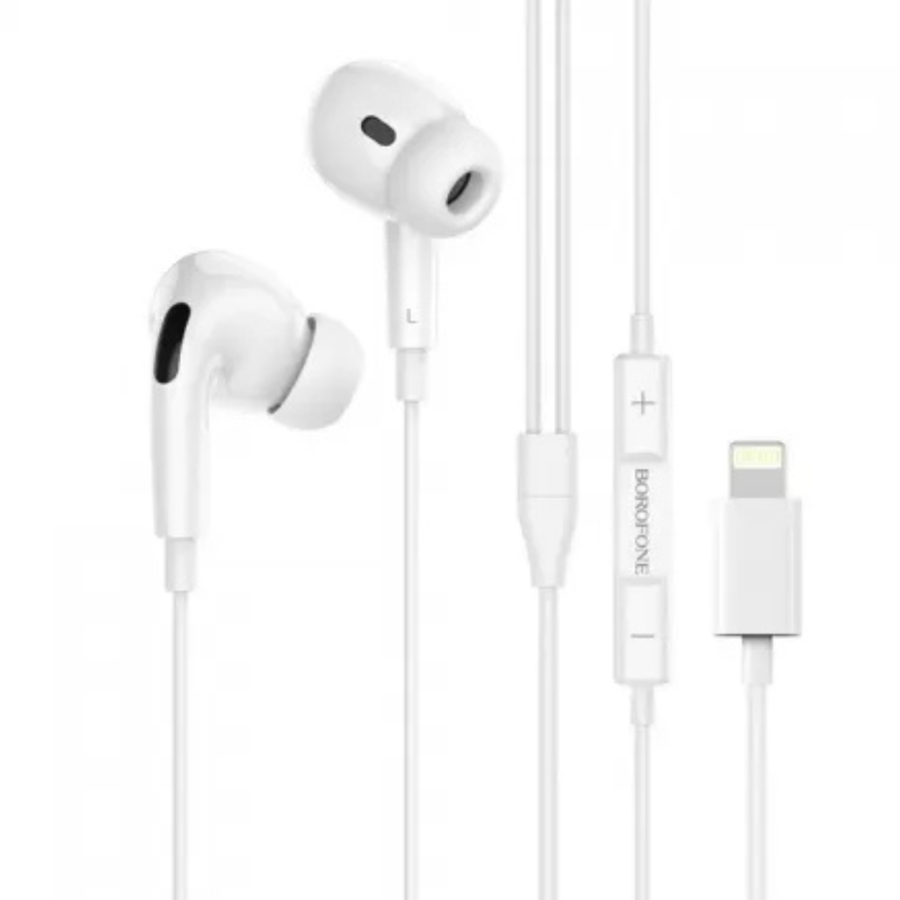 Oferte la Casti Cu Fir BM30 Lightning 1.2m Cu Microfon Alb