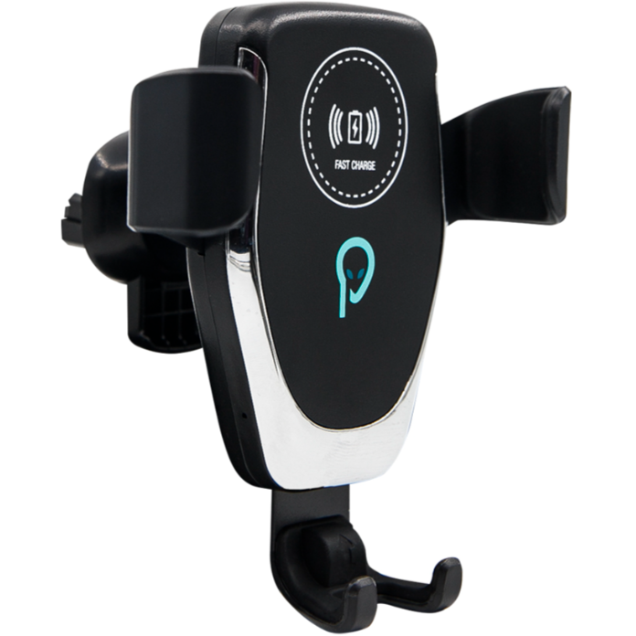 Oferte la Suport Auto Si Incarcator Wireless  2in1 pentru Smartphone Fixare in Grilaj Negru