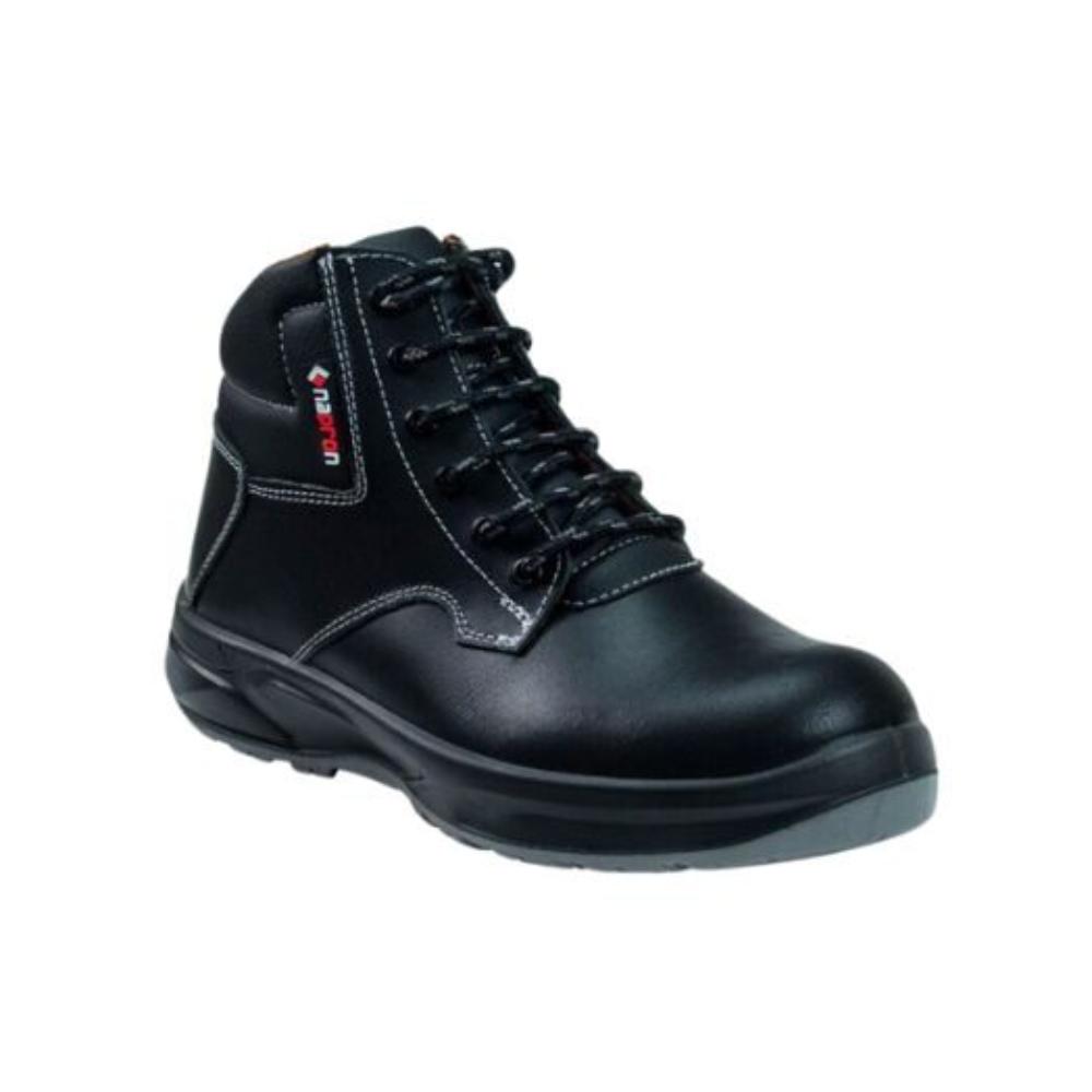 Oferte la Bocanci de protectie unisex Napron S2, 2110, bombeu metalic, protectie antistatica, piele naturala, negru lucios, marimea 38