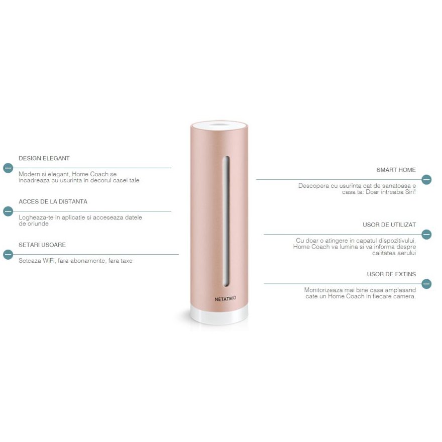 Oferte la Dispozitiv smart de monitorizare a calitatii aerului Netatmo Home Coach Wireless NHC-EC
