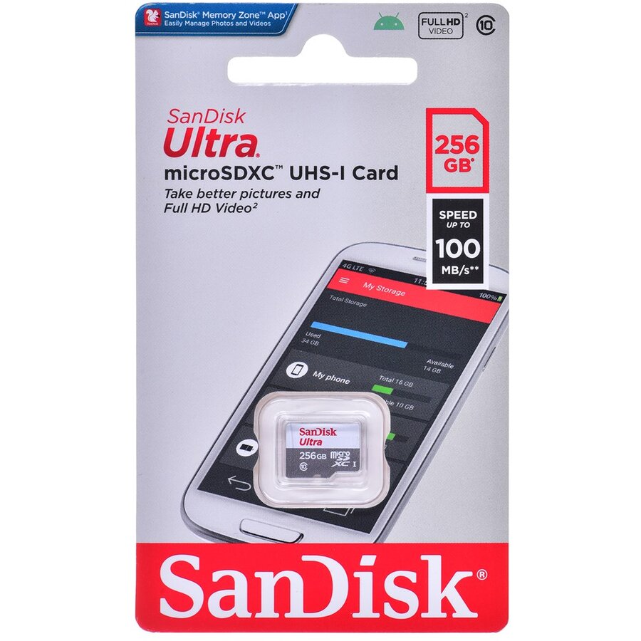 Oferte la Card ULTRA microSDXC 256GB 100MB/s A1 CL10 UHS-I