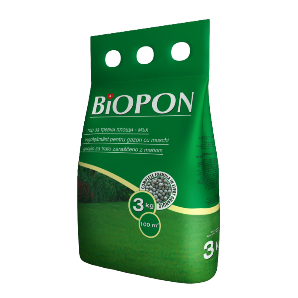 Oferte la Ingrasamant pentru gazon Biopon cu muschi control, 3 kg 