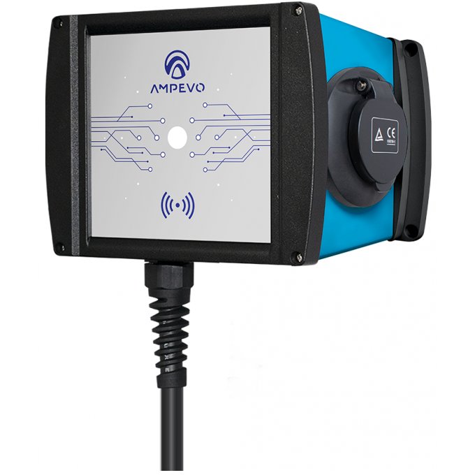 Oferte la Statie incarcare masini electrice, 7.4 kW monofazata, outlet Type 2, curent setabil 8-32 A, aplicatie mobila Ampevo AMP107T2GO-CP