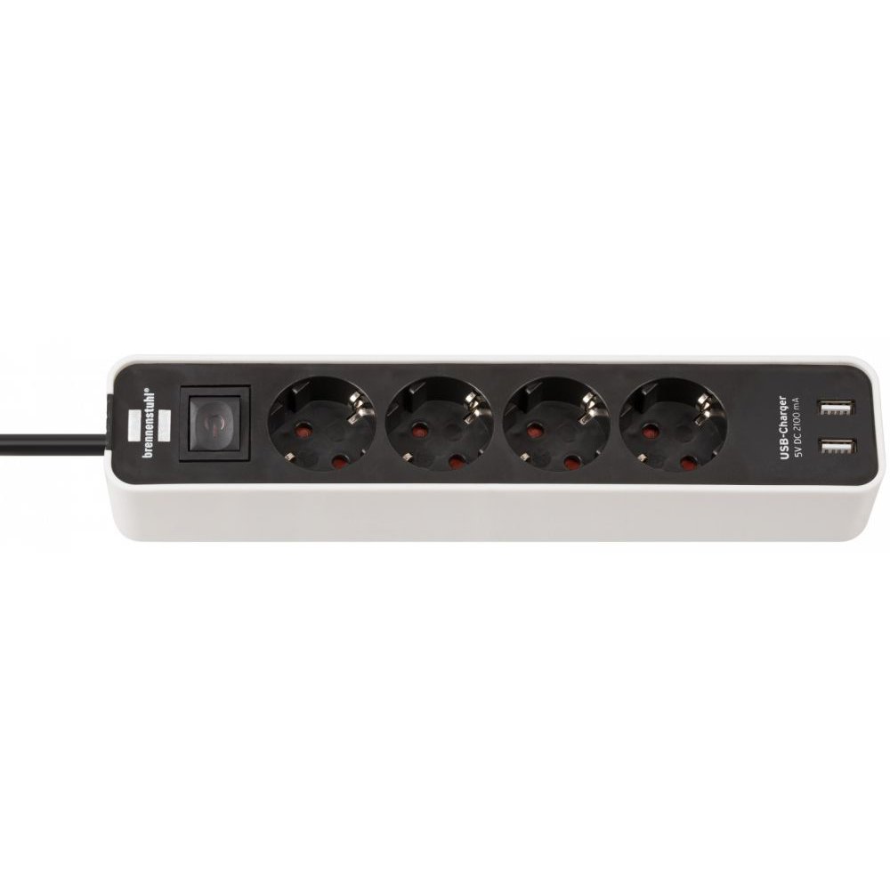 Oferte la Prelungitor Brennenstuhl Ecolor 4 prize, 2xUSB, 1.5m negru/alb 1153240026