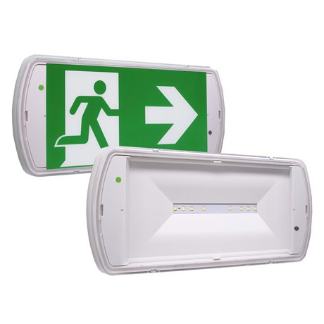 Oferte la Corp de iluminat de urgenta SafeLite LED 1H Mentinut/Nementinut 100lm 20m pictograma inclusa IP65 Eaton SL2MNM65D1C3A