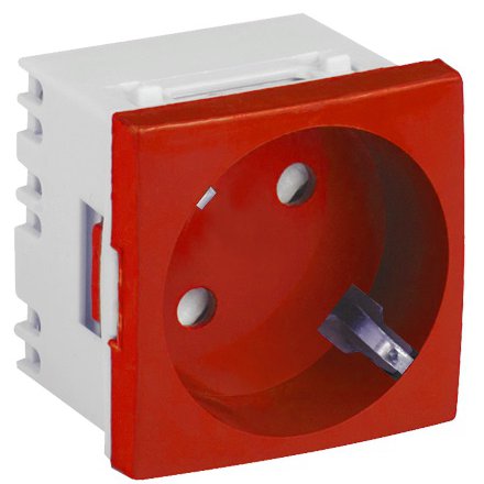 Oferte la Priza modulara schuko cu impamantare, rosu - DLX DLX-245-46