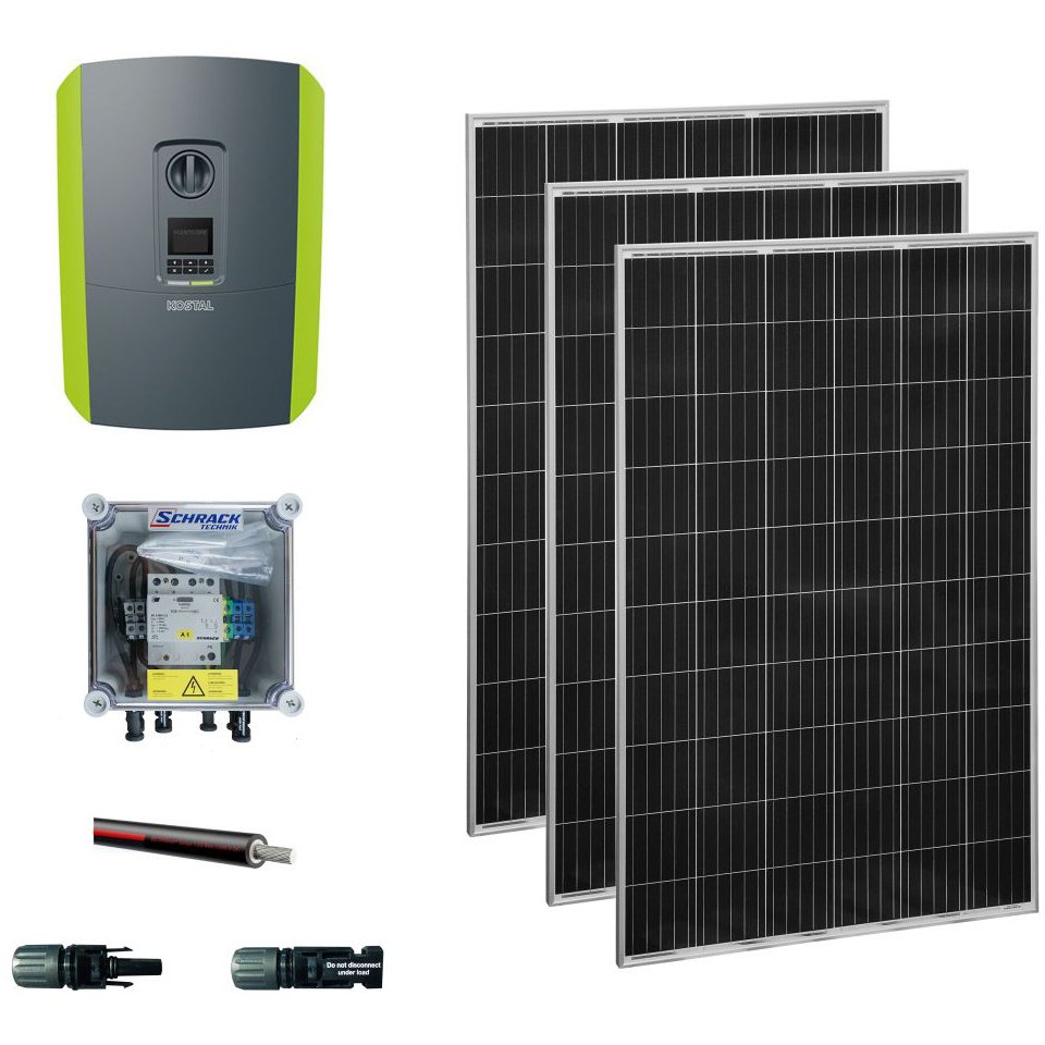 Oferte la Kit sistem fotovoltaic PVSet 3kW , Kostal 3kW, 8modules PV, cabluri, suporti Schrack PVS31210--