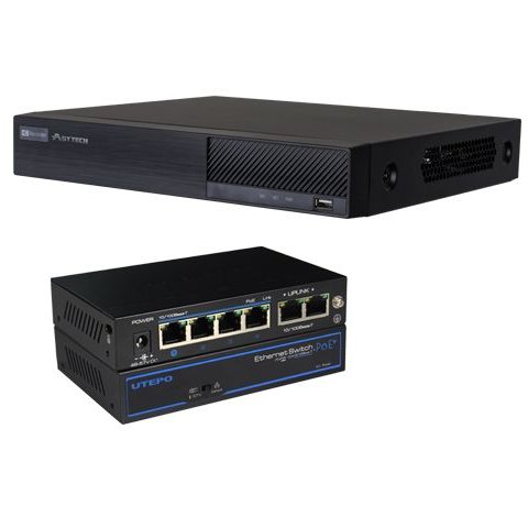 Oferte la KIT NVR 4 canale Asytech VT-N1304H + Switch PoE SW04-TP60