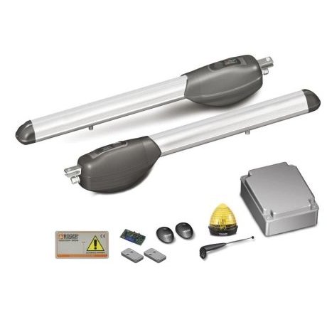 Oferte la Kit automatizare porti batante Roger Brushless BR20/510 cu brat liniar si opritor mecanic, alimentare 24V