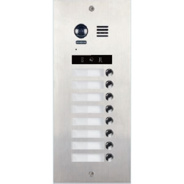 Oferte la Panou de apel video modular V-TECH DMR21-S8 cu camera wide angle, 8 butoane de apel, comunicare 2 fire fara polaritate, IP55, antivandal