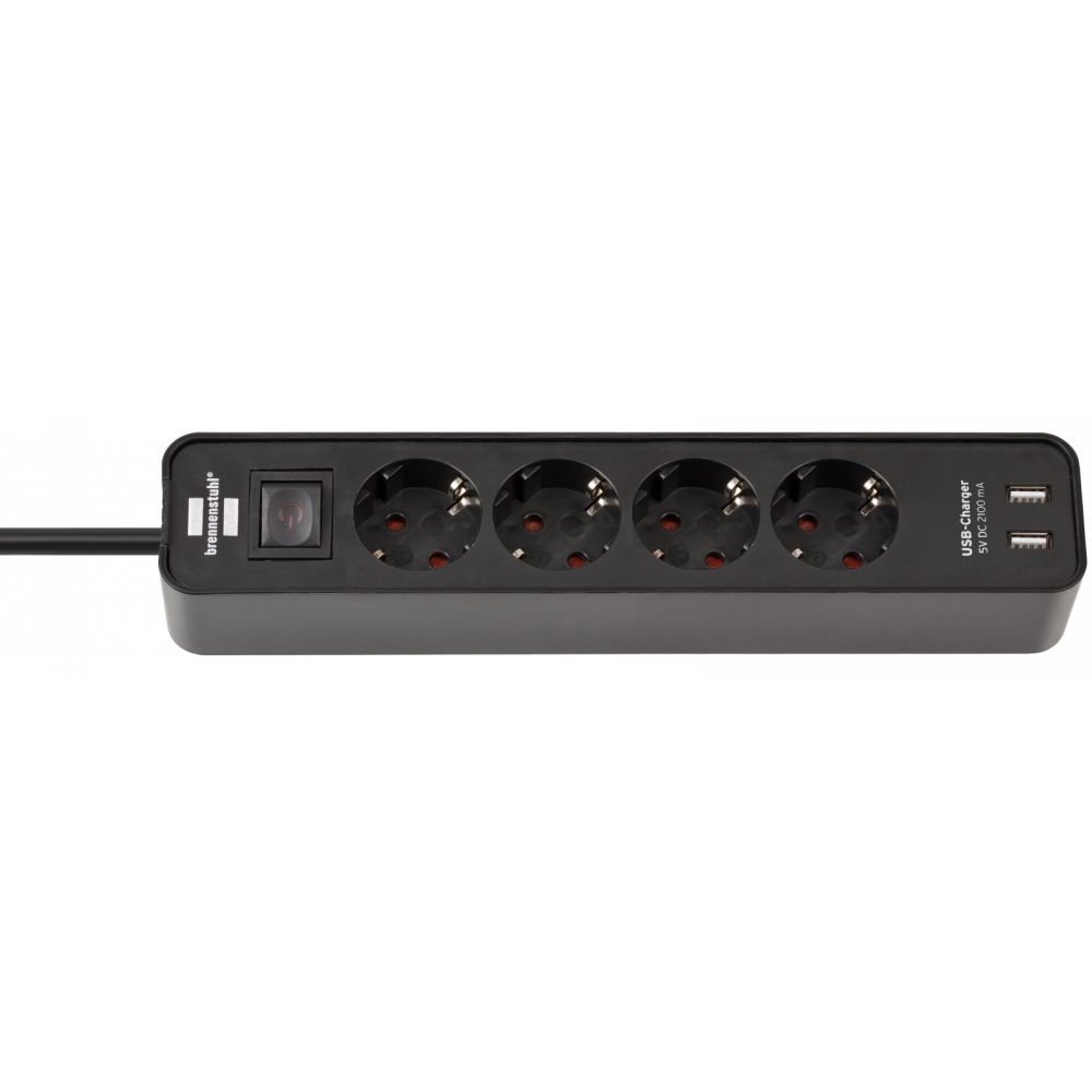 Oferte la Prelungitor Brennenstuhl Ecolor 4 prize, 2xUSB, 1.5m negru 1153240006