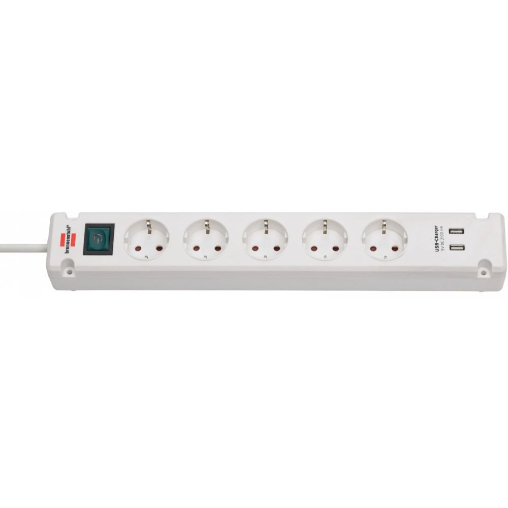 Oferte la Prelungitor Brennenstuhl Bremounta 5 prize, 2 USB-uri, 3m, buton On/Off, prindere in suruburi alb 1150660325