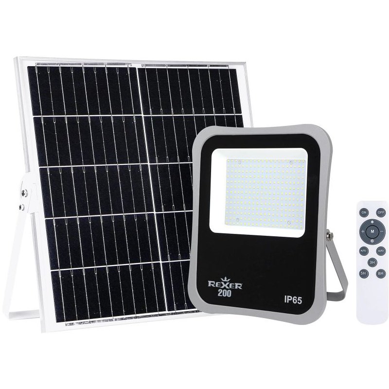 Oferte la Proiector solar Rexer, panou solar 20W, 1850 lm, lumina naturala 4000K(neutra) Rexer LEDFSN-23875720R/200-RXR