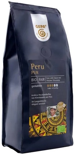 Oferte la Cafea bio macinata Peru Pur, 250g Gepa