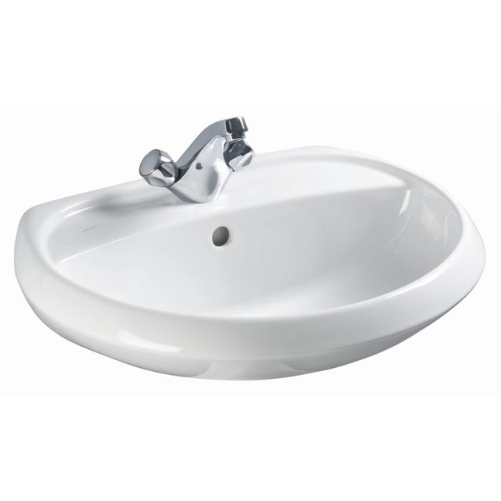 Oferte la Lavoar semirotund Fayans Classica, portelan, alb, 37.5 x 28 x 13 cm