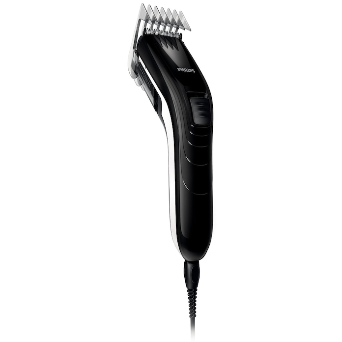 Oferte la Aparat de Tuns QC5115/15 Lame Otel Inoxidabil 10 Setari Lungime Utilizare cu Fir Negru
