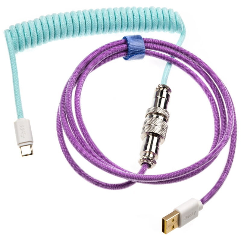 Oferte la Cablu Date/Incarcare USB Type C USB Type A 1.8m Mov/Turcoaz