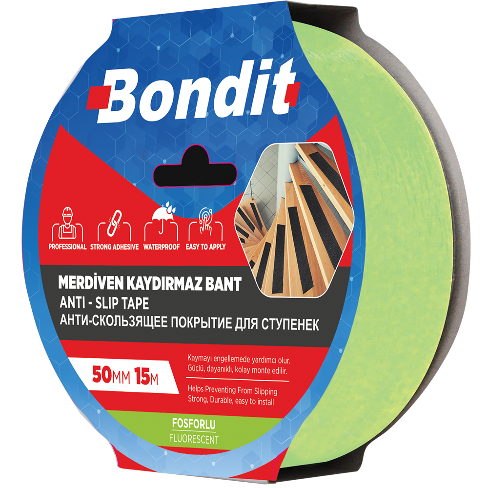 Oferte la Banda adeziva antialunecare Bondit, reflectorizanta, pentru trepte, 50 mm x 15 m