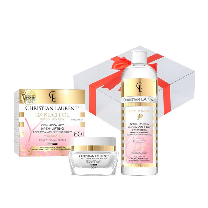 Oferte la Set cadou Crema de fata, Christian Laurent, bioBakuchiol Y-Reshape, Rejuverating and Skin Density Improving Cream-Lifting 60+ 50 ml + Lotiune micelara Royal Flowers Exclusive, 500 ml