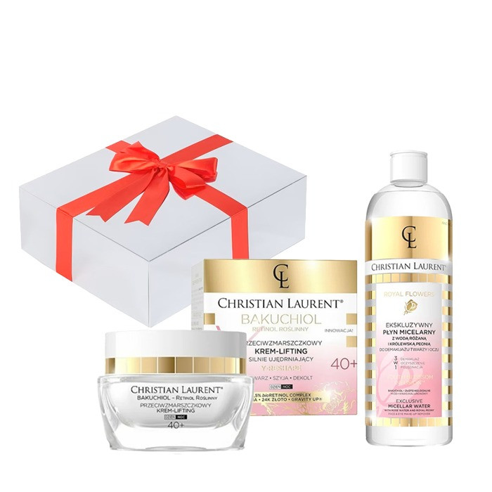 Oferte la Set cadou Crema de fata, Christian Laurent, bioBakuchiol Y-Reshape, Anti-Wrinkle Intensely Firming Cream-Lifting 40+, 50 ml + Lotiune micelara Royal Flowers Exclusive, 500 ml