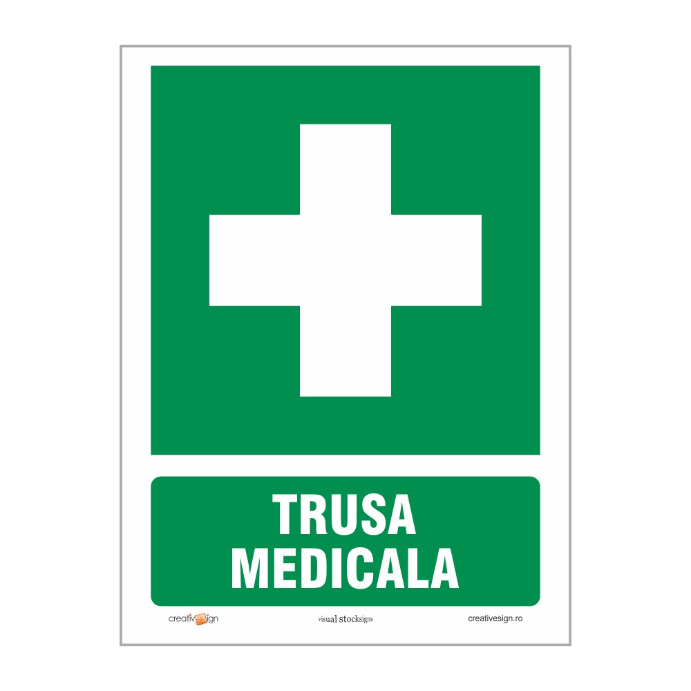 Oferte la Semn de informare trusa medicala, plastic, 20 x 15 cm
