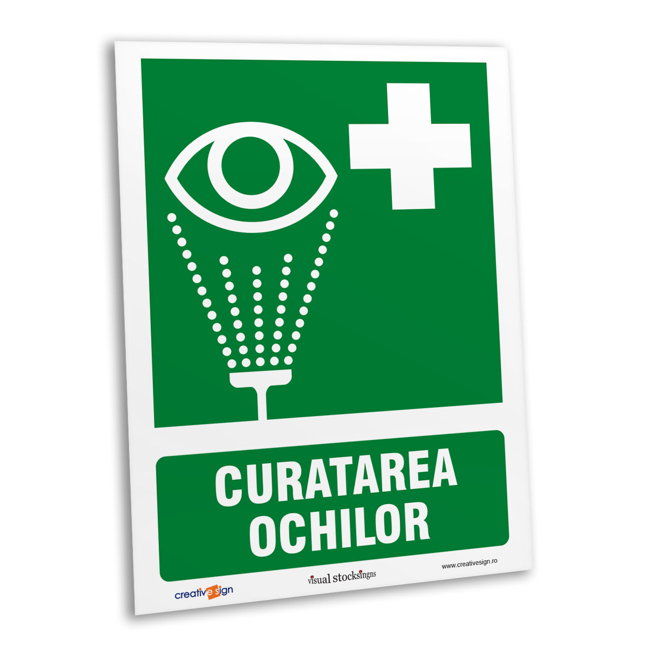 Oferte la Semn de informare curatarea ochilor, plastic, 20 x 15 cm