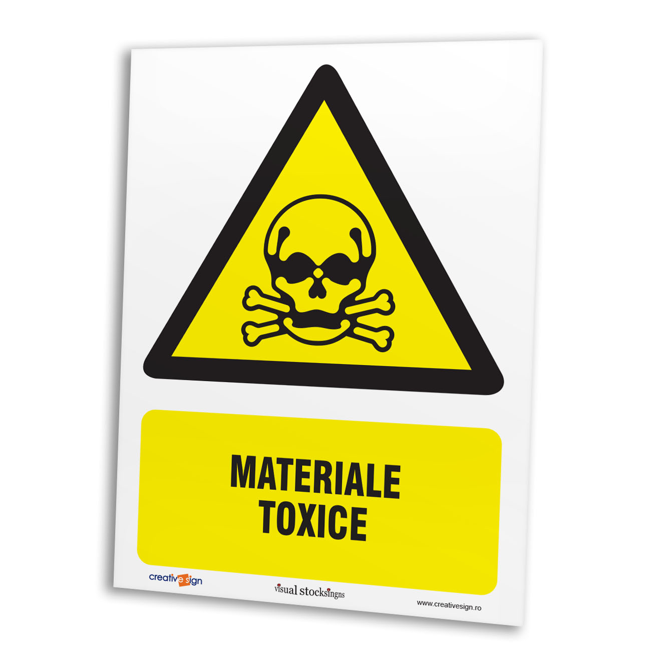 Oferte la Semn atentionare materiale toxice, plastic, 20 x 15 cm