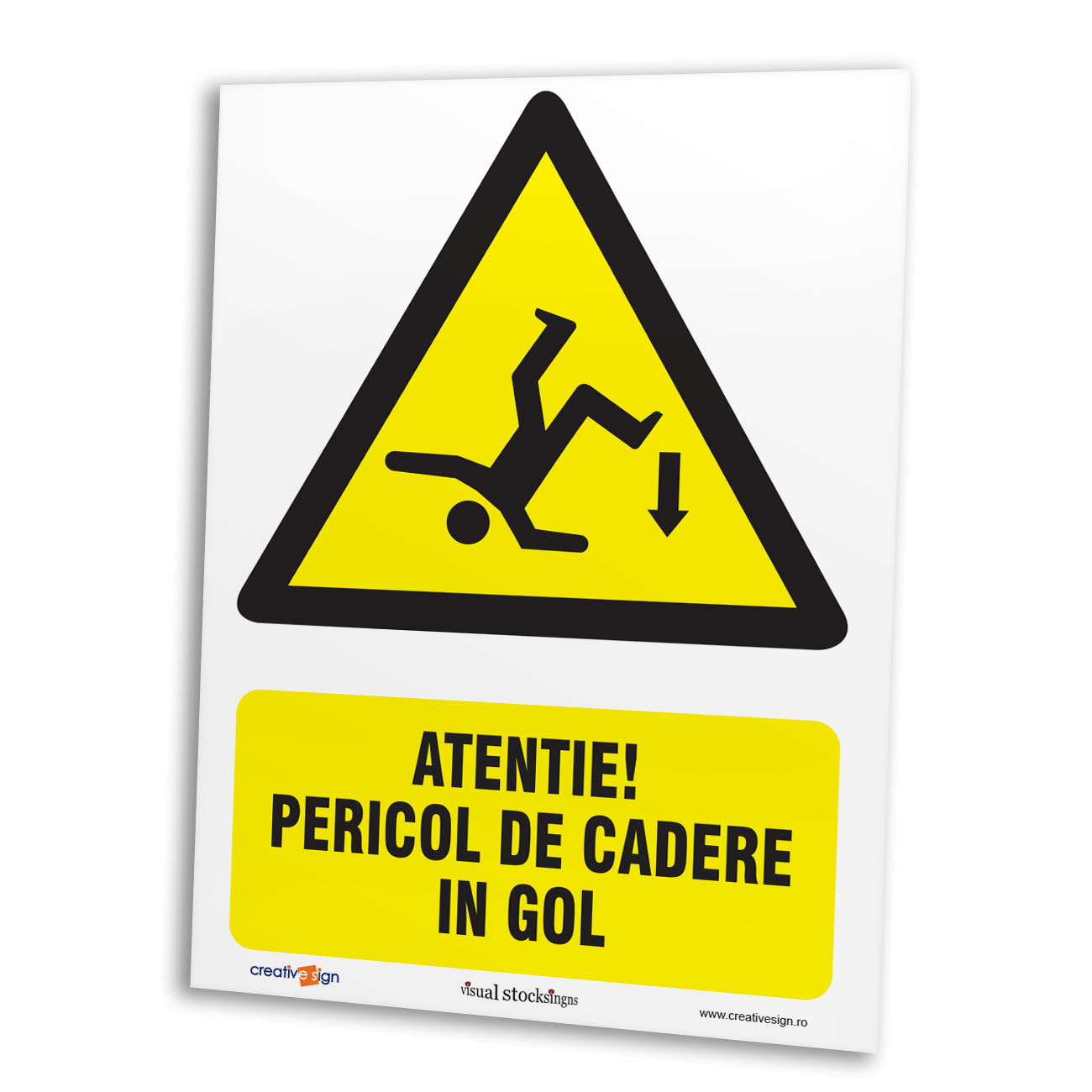 Oferte la Semn atentionare pericol cadere in gol, plastic, 20 x 15 cm