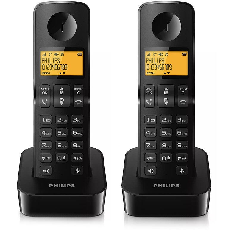 Oferte la Set 2 Telefoane DECT D2602 Taste Rapide Programabile Negru