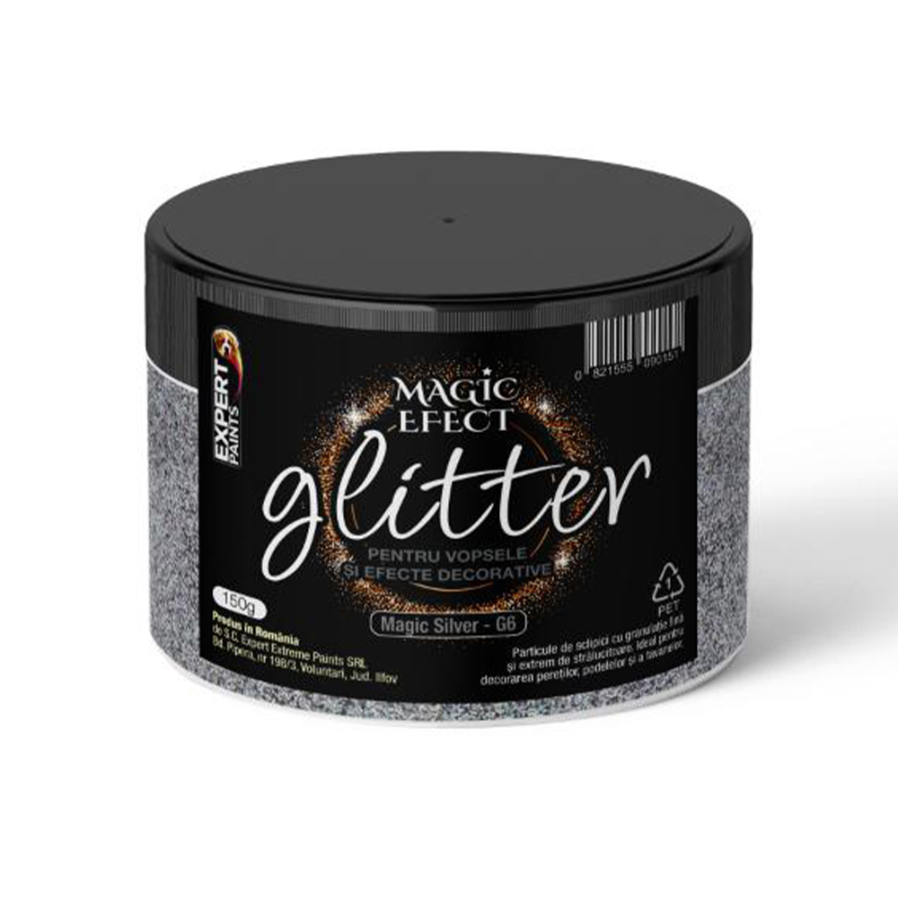 Oferte la Sclipici decorativ Glitter G6 Magic Efect, magic silver, 150 gr