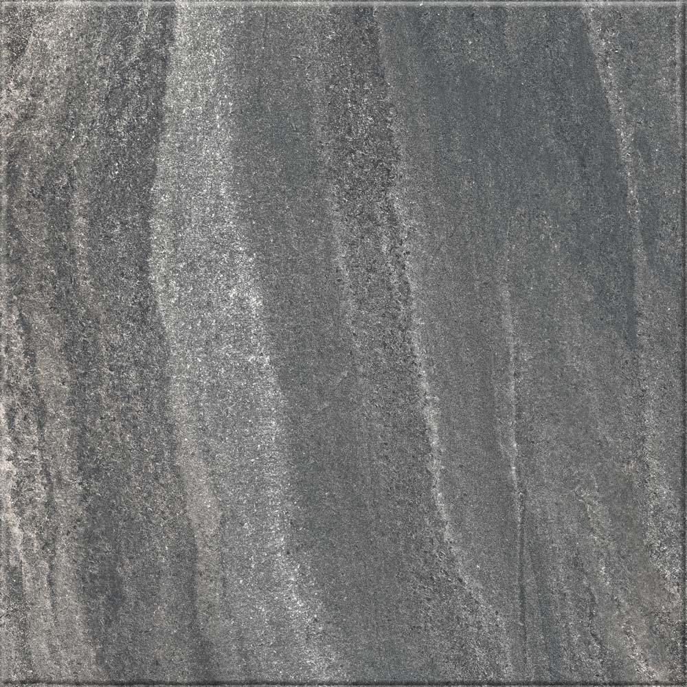 Oferte la Gresie portelanata Kai Ceramics Santana antracit-gri inchis, patrata, aspect de piatra, 60 x 60 cm