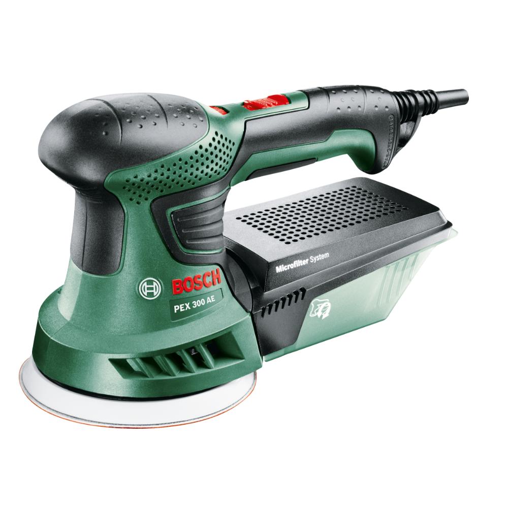 Oferte la Masina slefuit cu excentric Bosch PEX 300AE, 270 W, alimentare 220 V, 24000 rpm, motor cu perii, diametru disc 125 mm, 281 x 111 x 152 mm