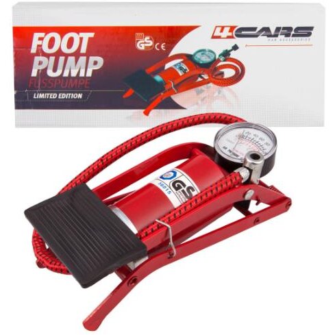 Oferte la Pompa de Picior cu Pedala si Manometru 3 Duze Rosu