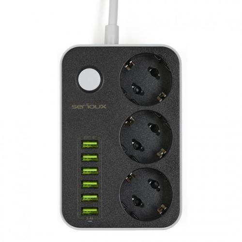 Oferte la Prelungitor cu protectie 9 prize 1.6m Black
