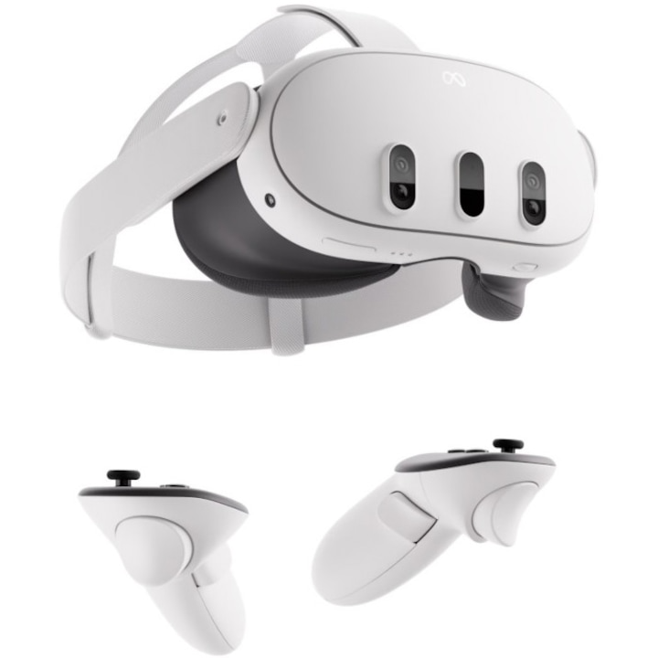 Oferte la Ochelari VR,  AR si XR META Quest 3 Procesor XR2 Gen 2 Memorie 8GB 512GB Monochromatic White