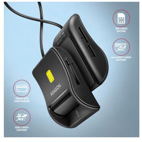 Oferte la Cititor Carduri CRE-SM3SD USB-A Smart Card & SD/microSD/SIM Card/ID Card Negru